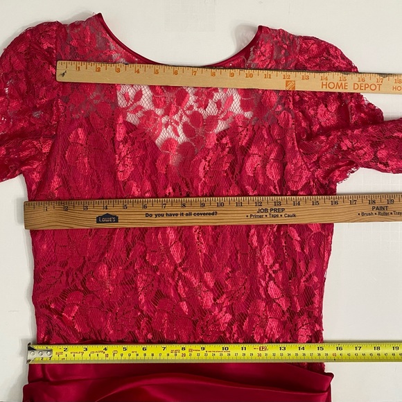 J.C. Penney Vintage 80s Pink Lace Satin Party Prom Dress size 11/12 - Picture 13 of 16